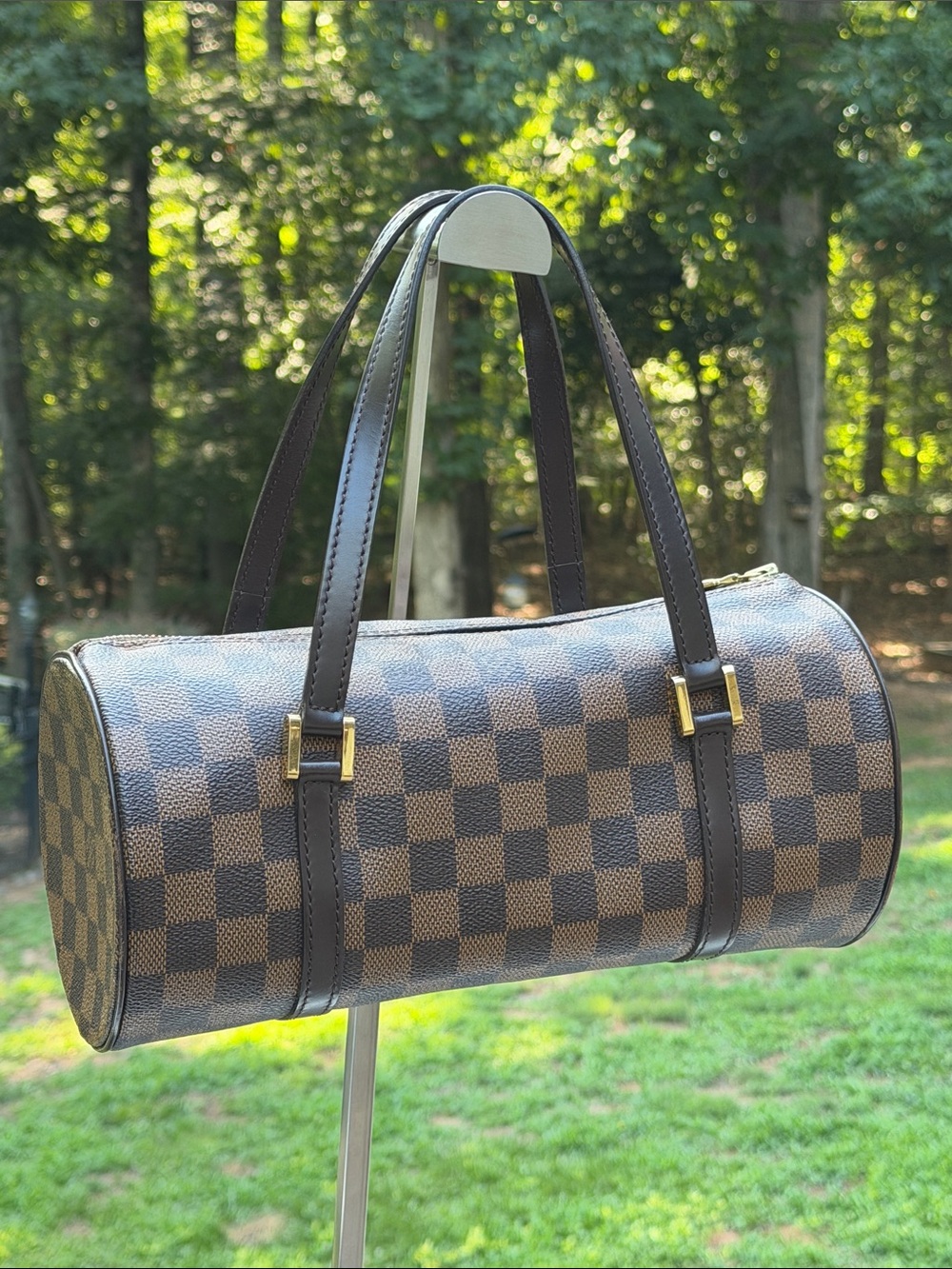 Louis Vuitton Authentic Papillon handbag in Damier Ebene Checkerboard Canvas 26 - Picture 8 of 17